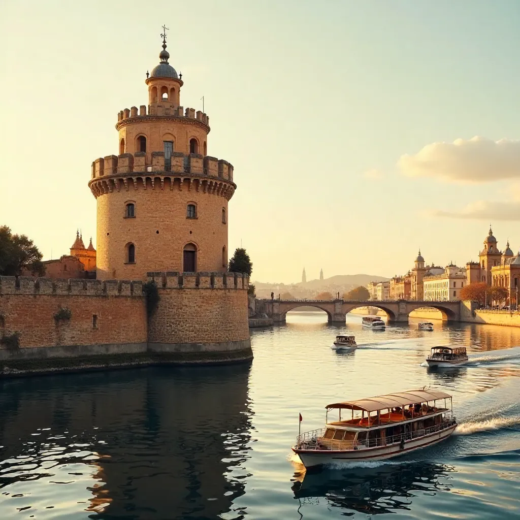 Torre del Oro by the Guadalquivir at Sunset