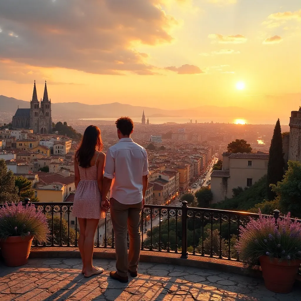 Romantic Panorama: Barcelona and Sagrada Família