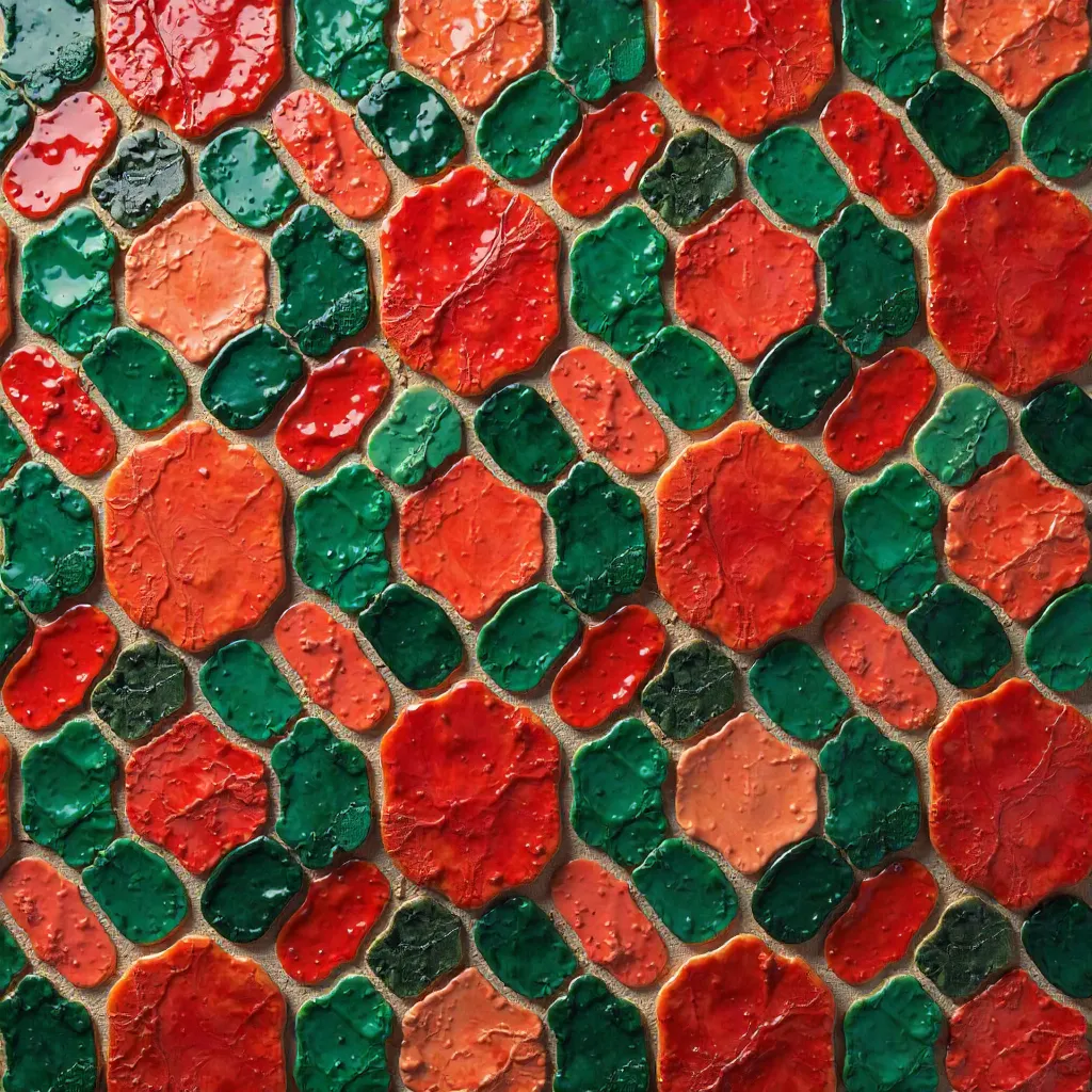 Vibrant Red-Green Mosaic for Artistic Backgrounds