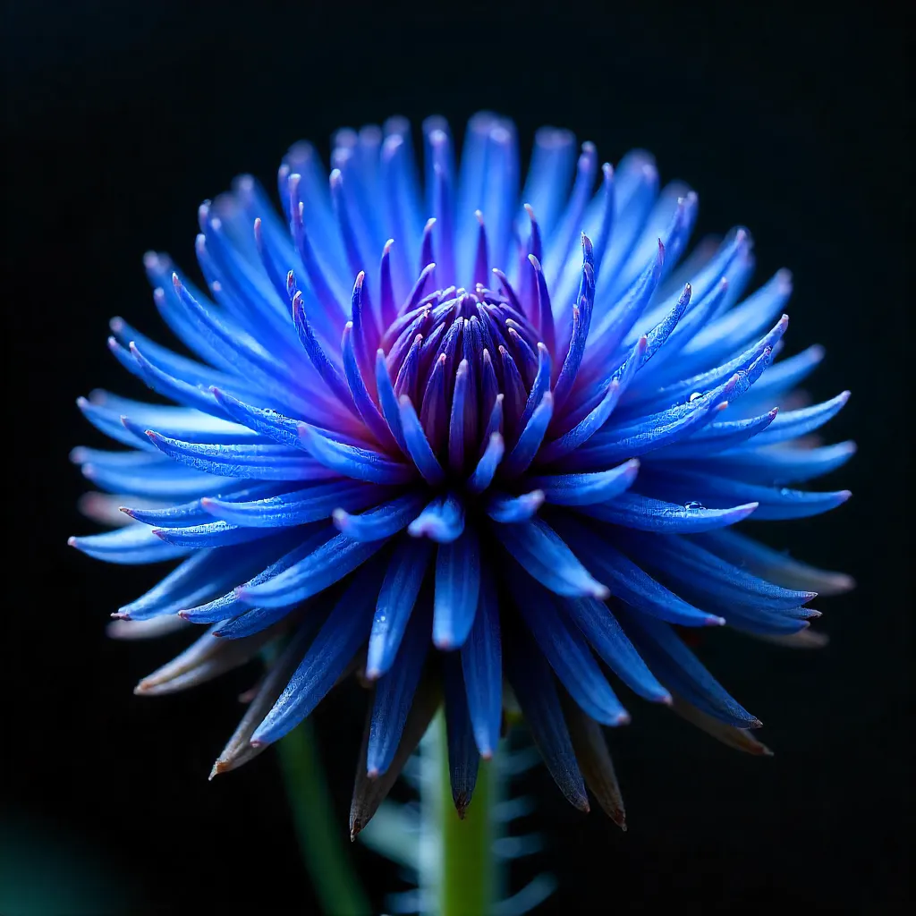Macro Shot: Vibrant Blue Globe Thistle (Echinops)