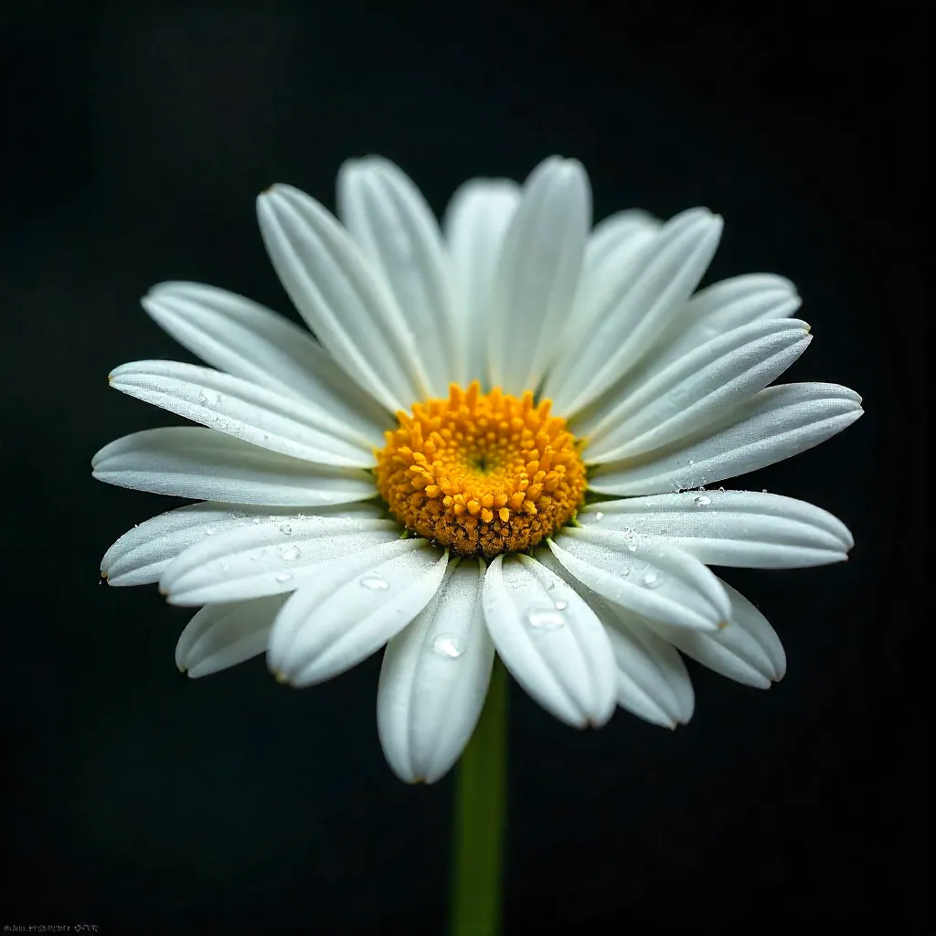 Serene Daisy Macro in Velvet Darkness