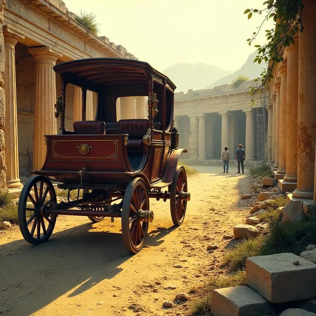 Carriage Among Ancient Ruins: Photoreal Scene