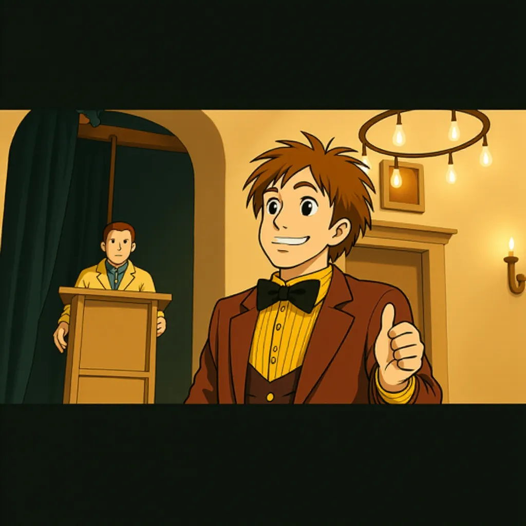 Michael Keaton and Burn Gorman in Beetlejuice Beetlejuice (2024) - Ghibli style