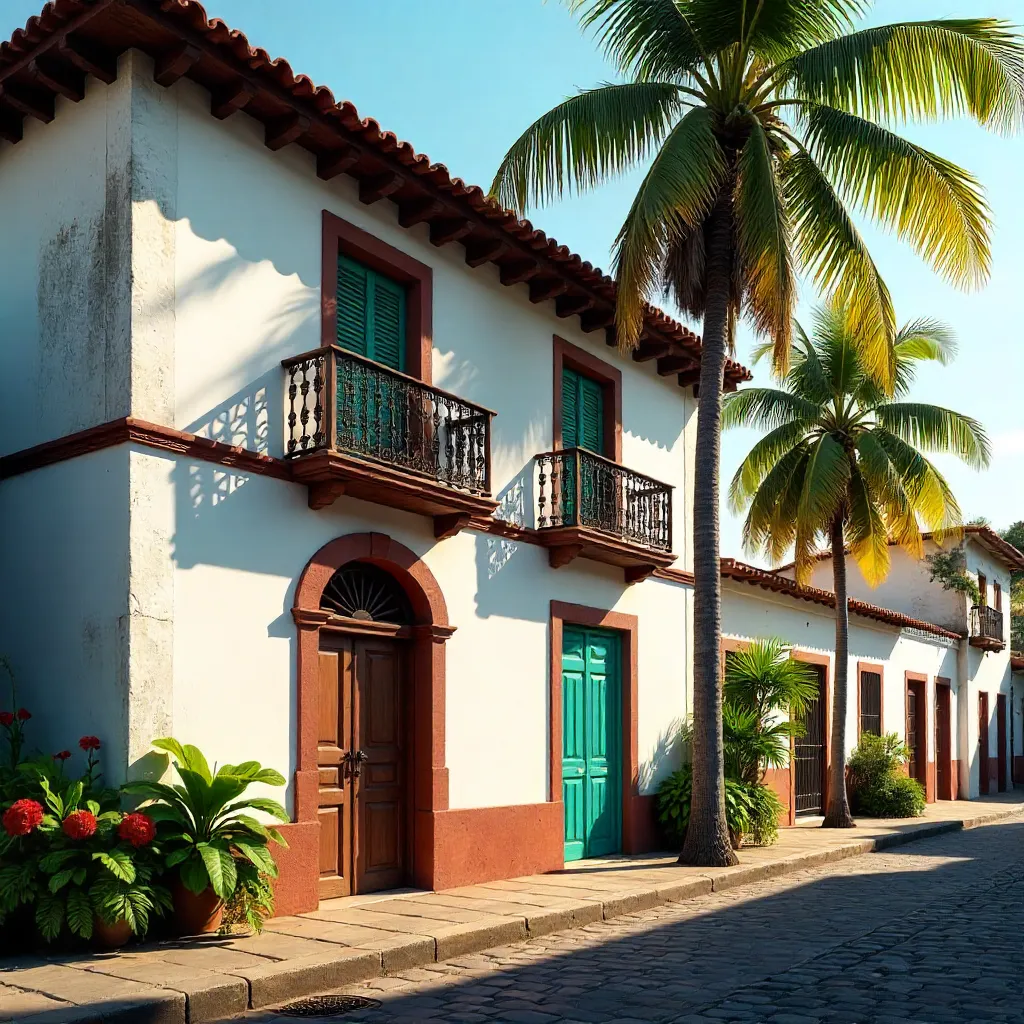 Colonial House with Palm Trees in Porto Seguro