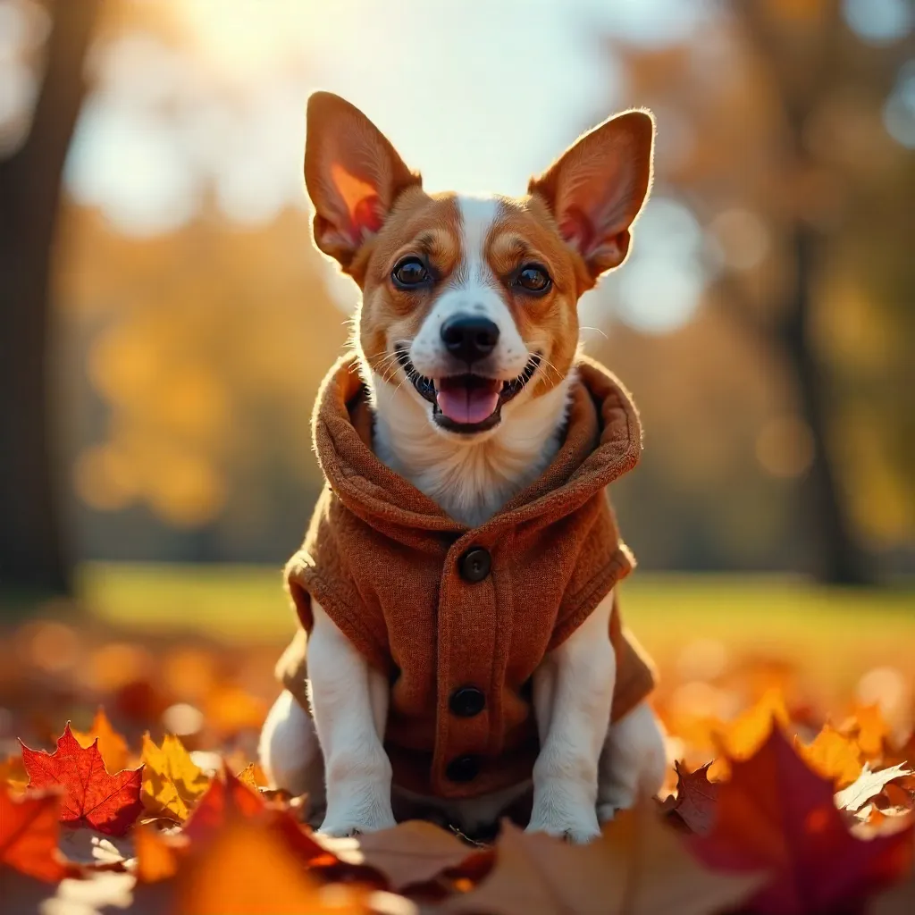 Sunny Autumn Jack Russell in a Cozy Coat