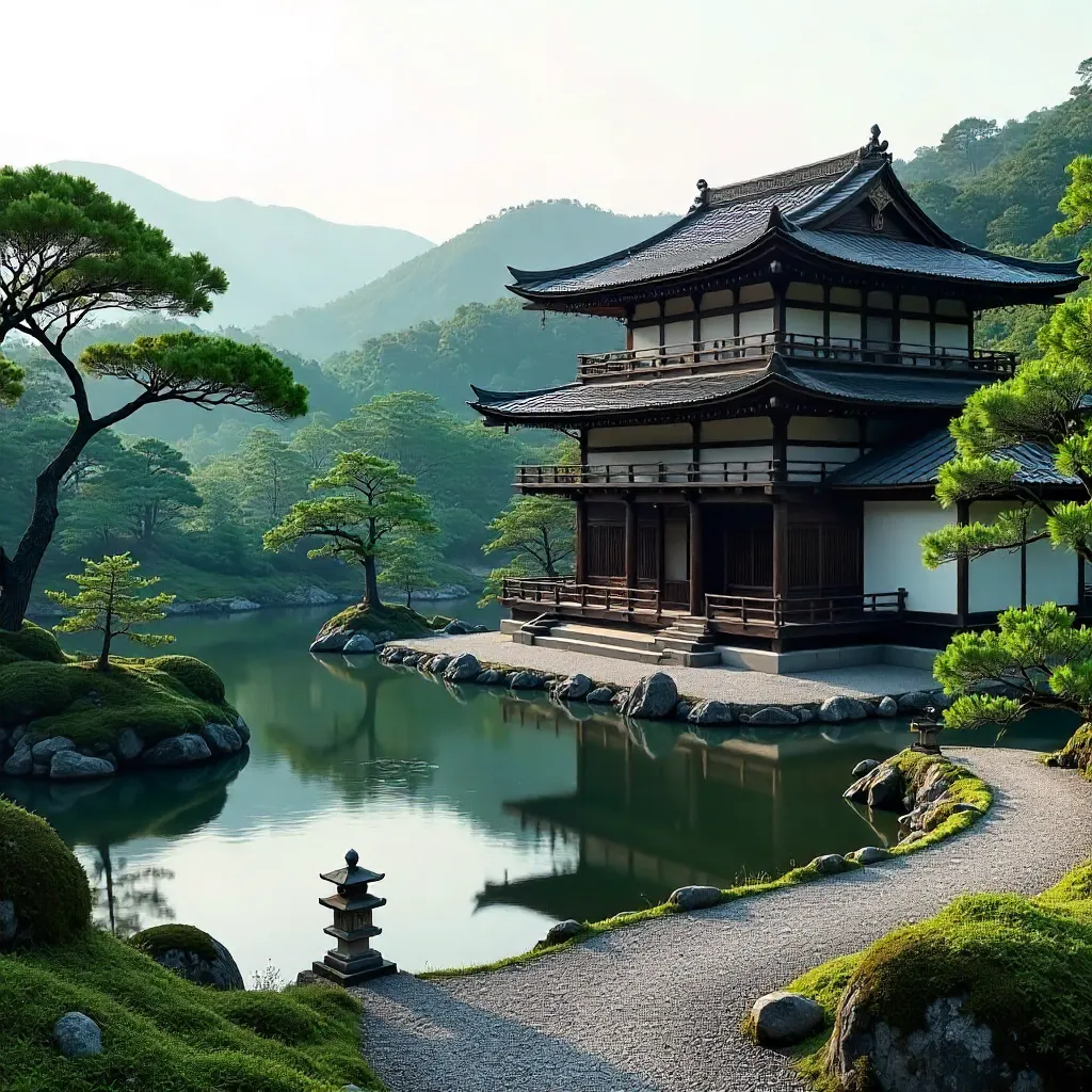 Serene Ginkaku-ji Garden in Kyoto, Japan