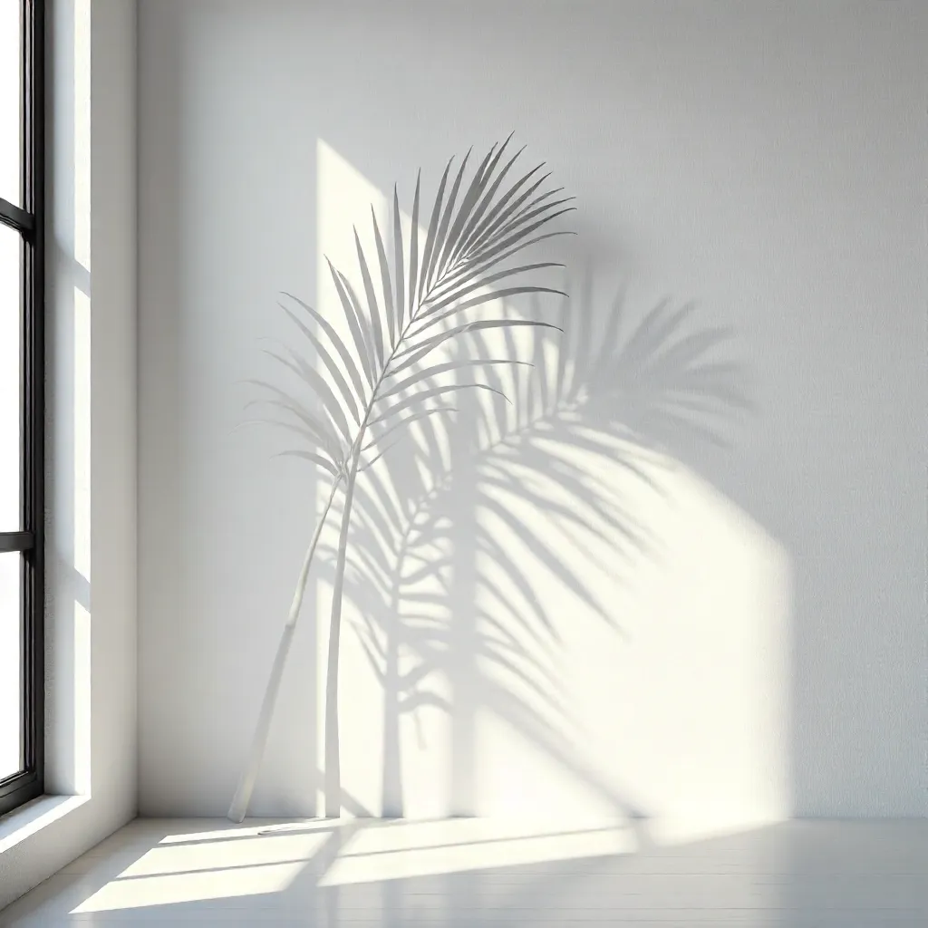 Palm Shadow on White Wall — Minimalist Aesthetic