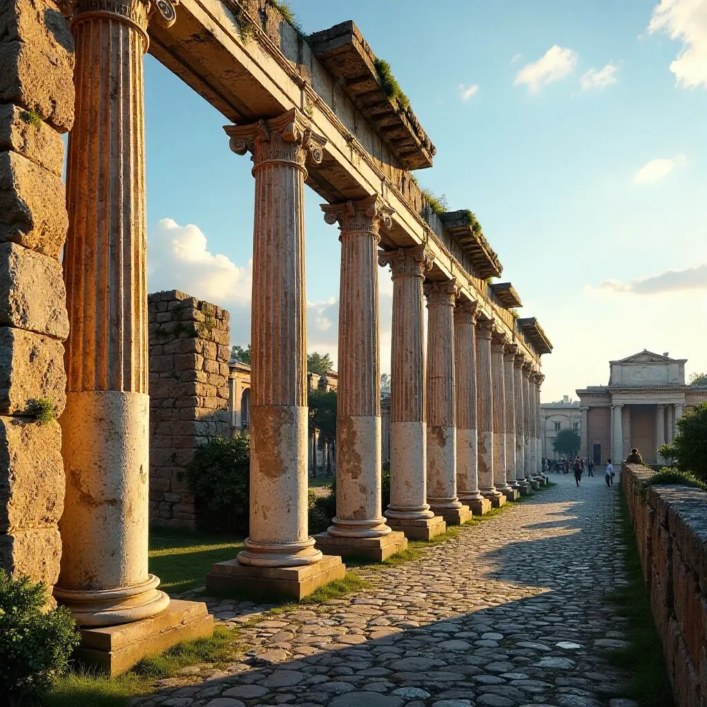 Colossal Columns of the Roman Forum at Golden Hour
