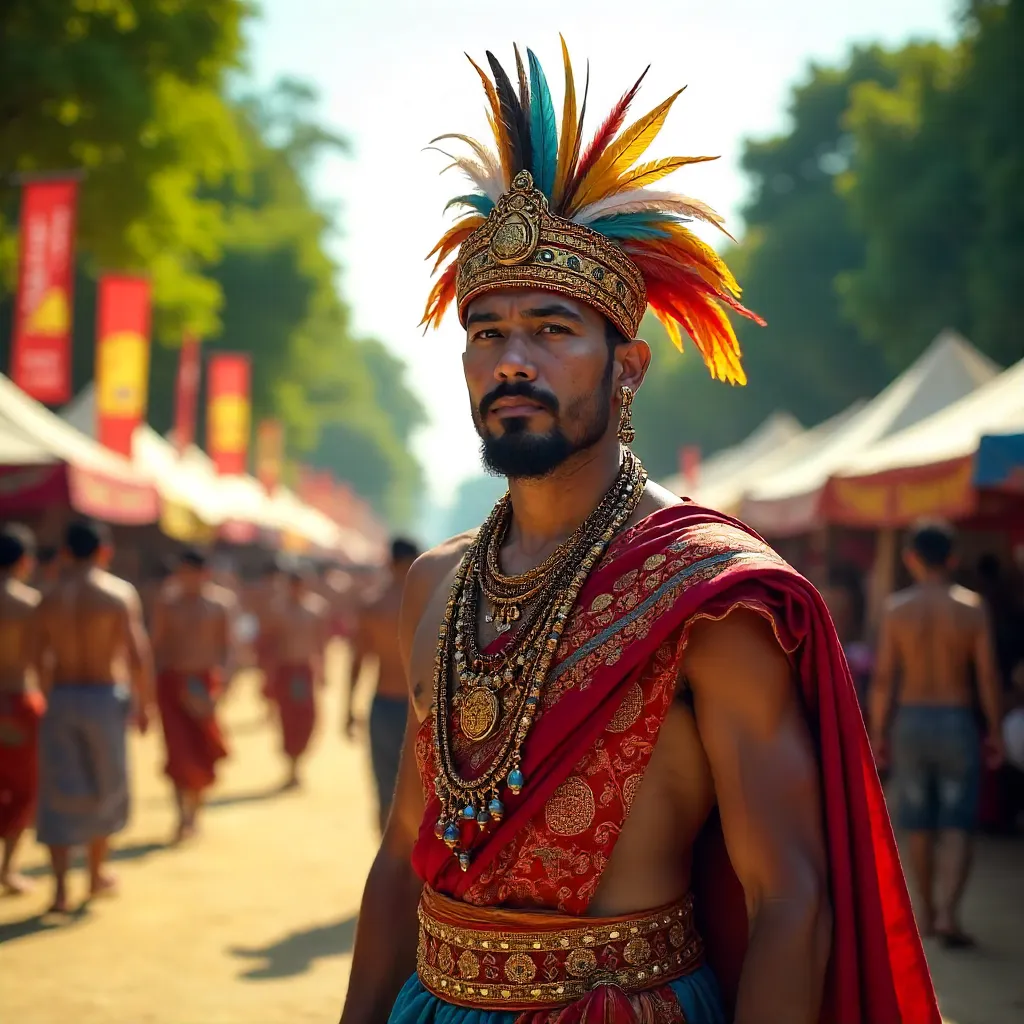 Vibrant Attire at Outdoor Cultural Festival