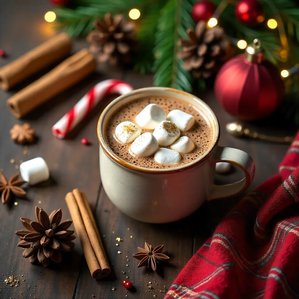 Cozy Christmas Cocoa Flatlay
