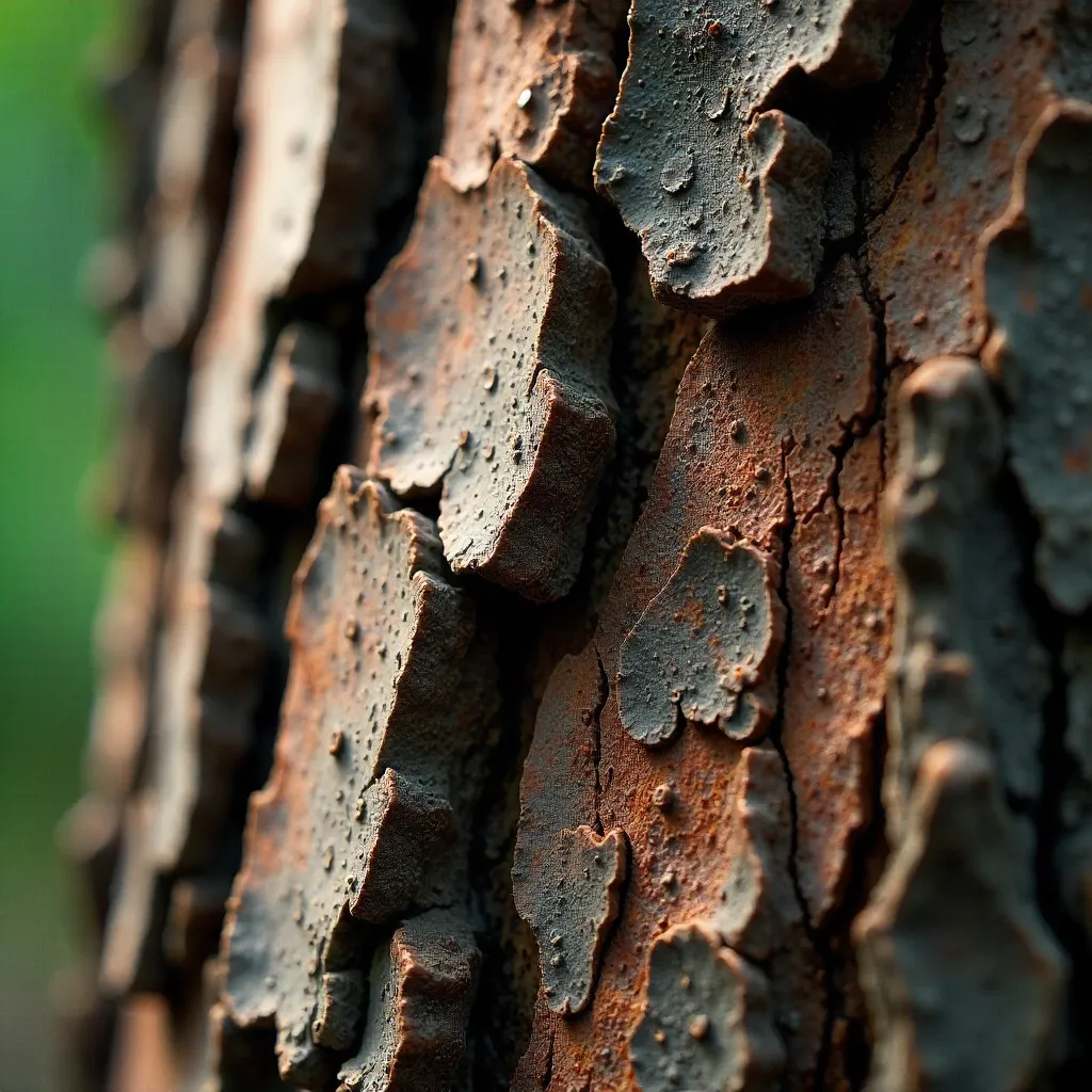 Macro Close-Up: Weathered Tree Bark Texture