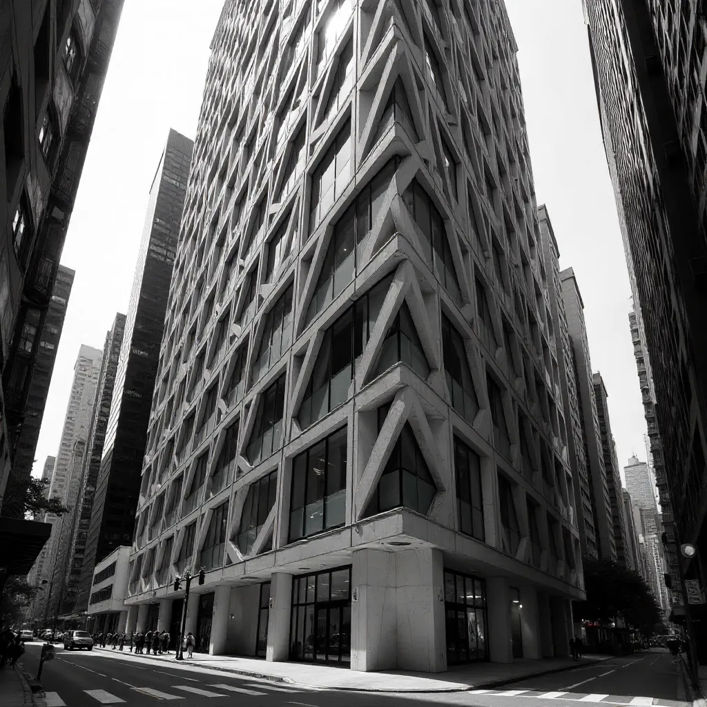 Monochrome Geometry: Hong Kong Facade