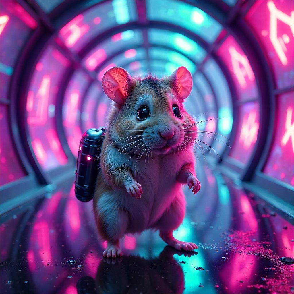 Kaleidoscopic Cyberpunk Hamster