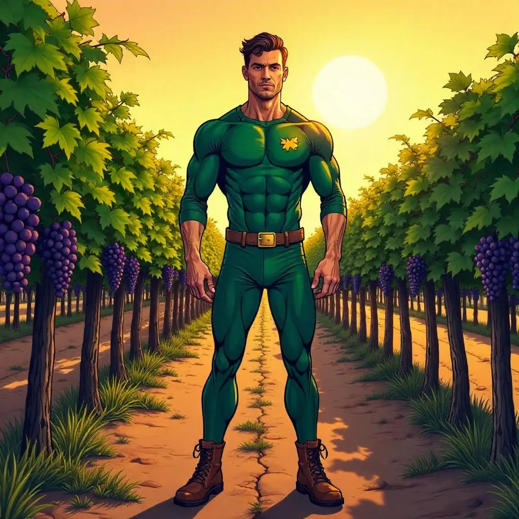 Vineyard Hero: Comic Book Portrait