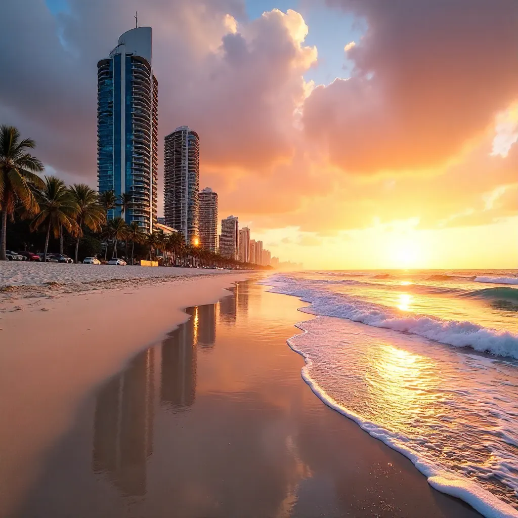 Sunrise Skyline of Surfers Paradise, Gold Coast