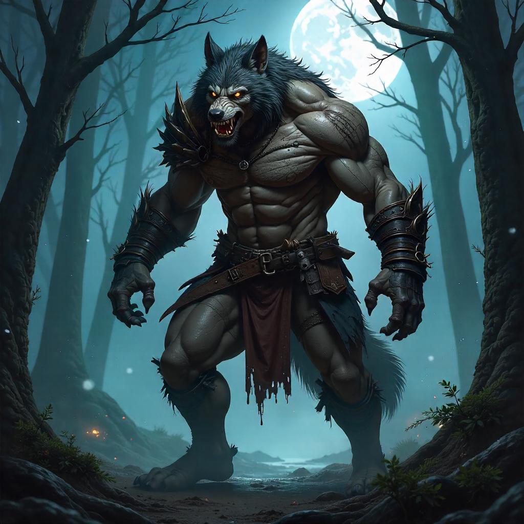 Moonlit Werewolf Concept Art for a Game