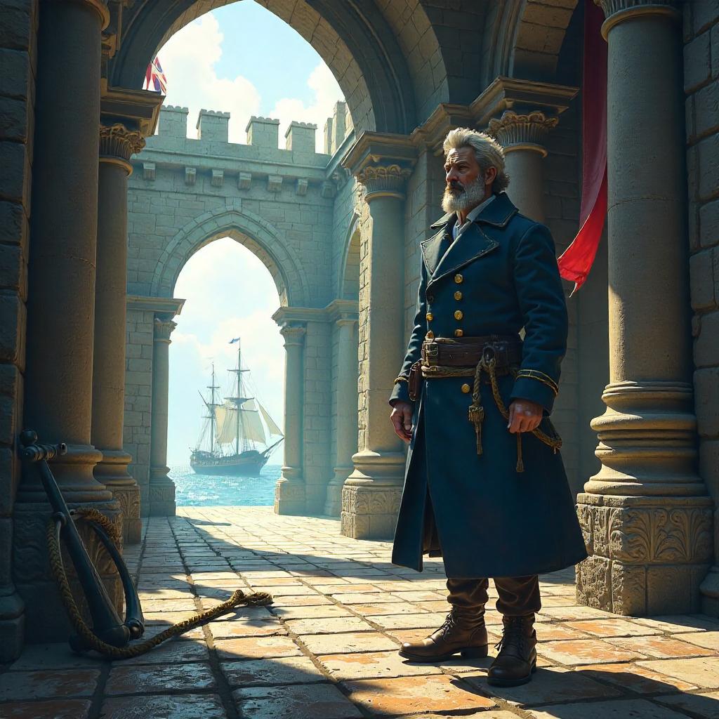 Sailor in a Castle Courtyard — Concept Art