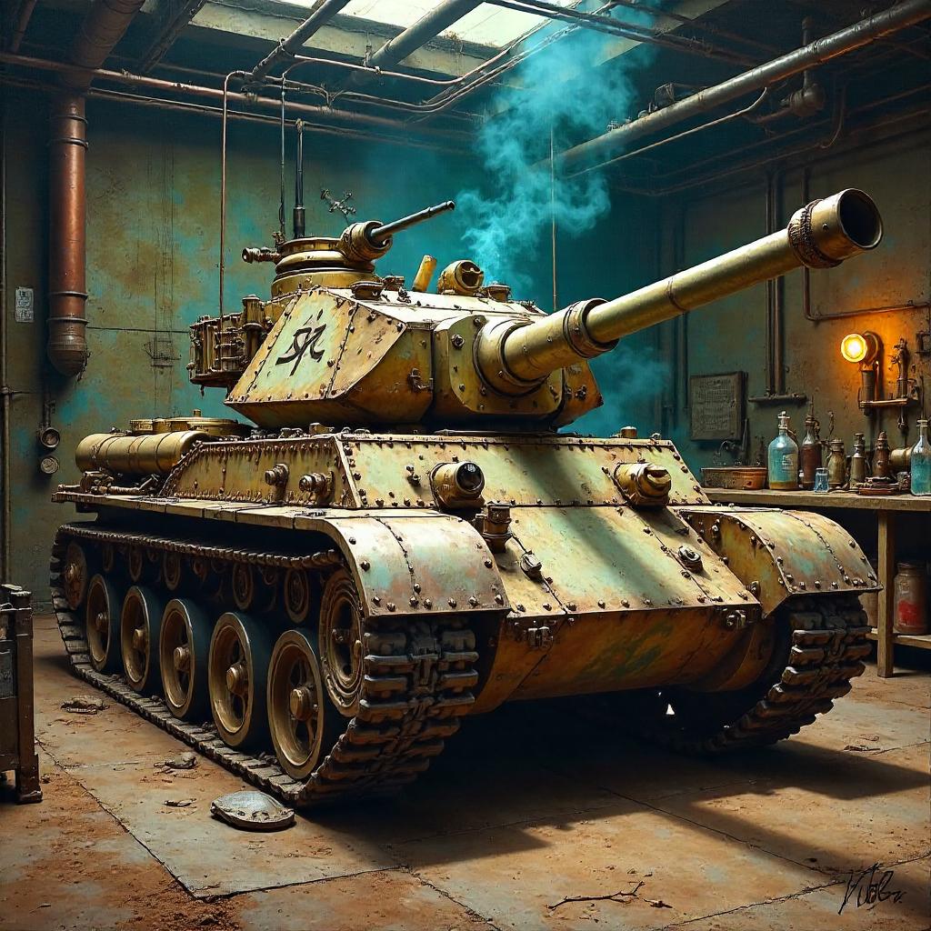 Tank in a Mad Scientist's Oil Lab