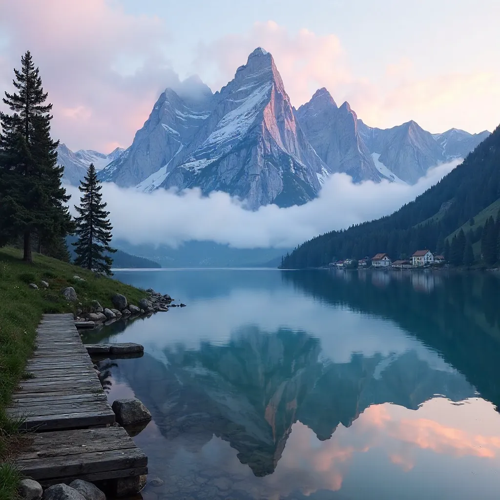 Dawn Mist over Veneto Dolomites