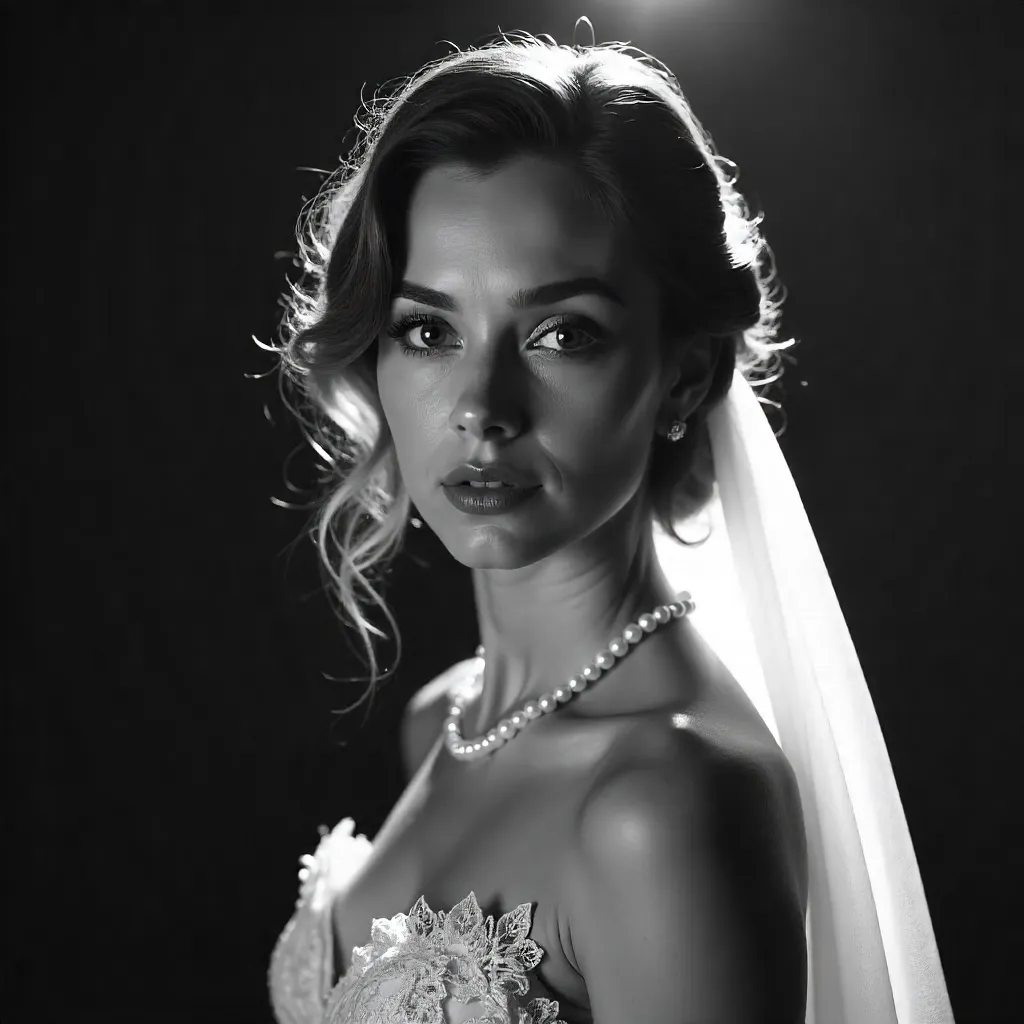 Ethereal Noir Portrait of an Elegant Woman