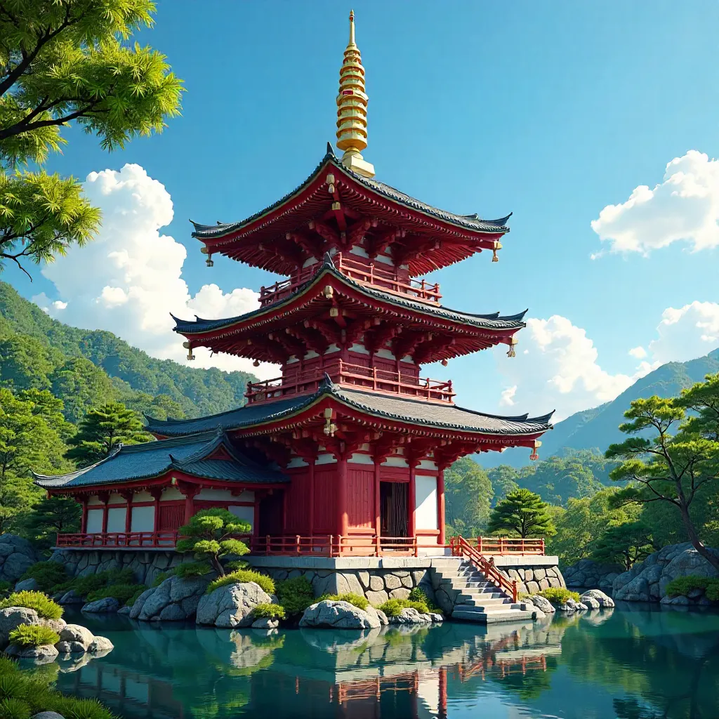 Stunning Pagoda Under a Clear Blue Sky