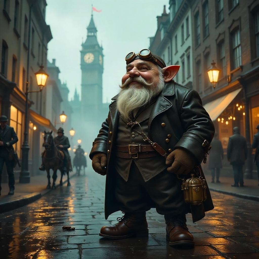 Dwarf Inventor in Foggy Victorian London