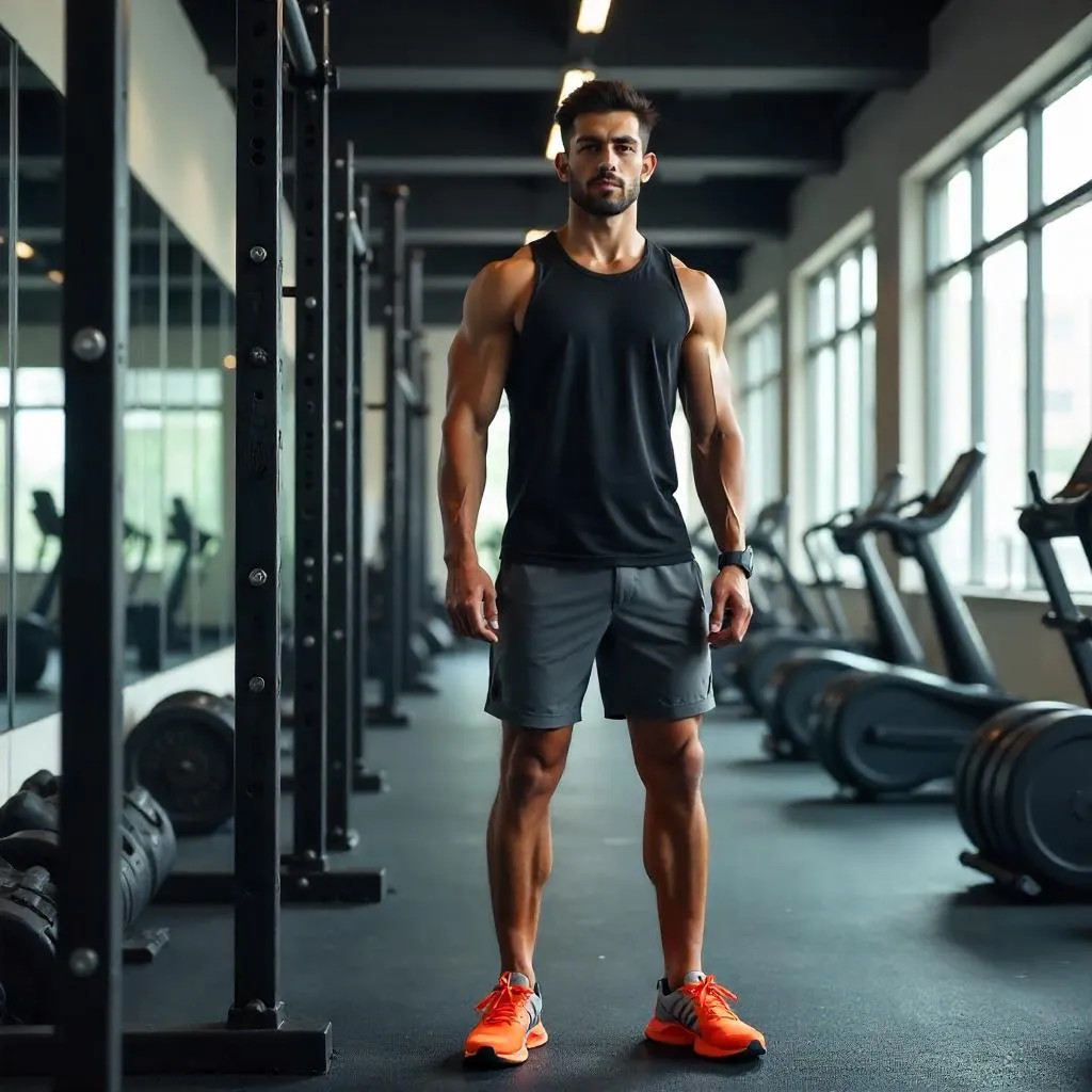 Photorealistic Young Middle Eastern Man in a Gym
