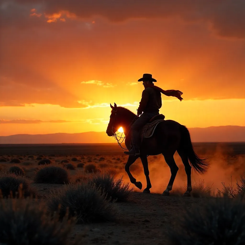 Sunset Cowboy Silhouette over Ardıç, Kayseri