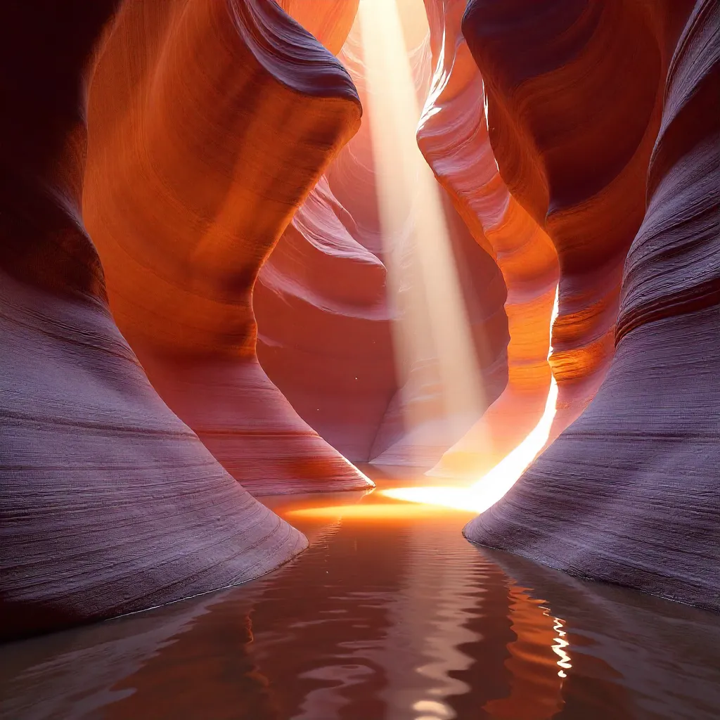 Antelope Canyon: Smooth Sandstone in Light and Shadow