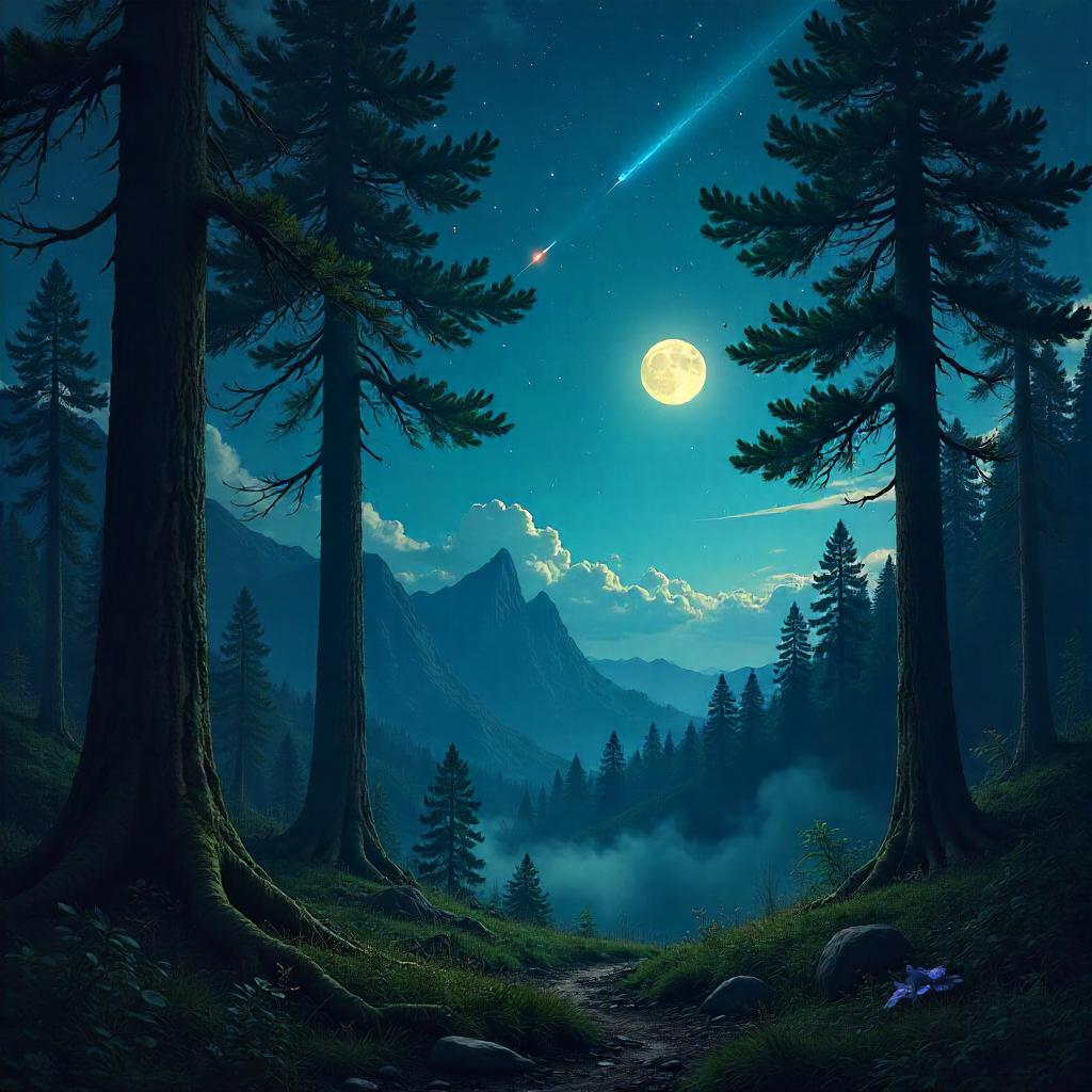 Meteor Shower Forest Concept Art