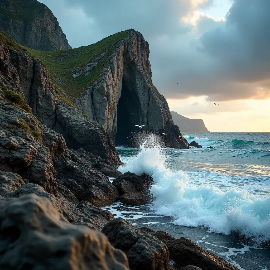 Mar del Plata Dramatic Textured Coast Rocks