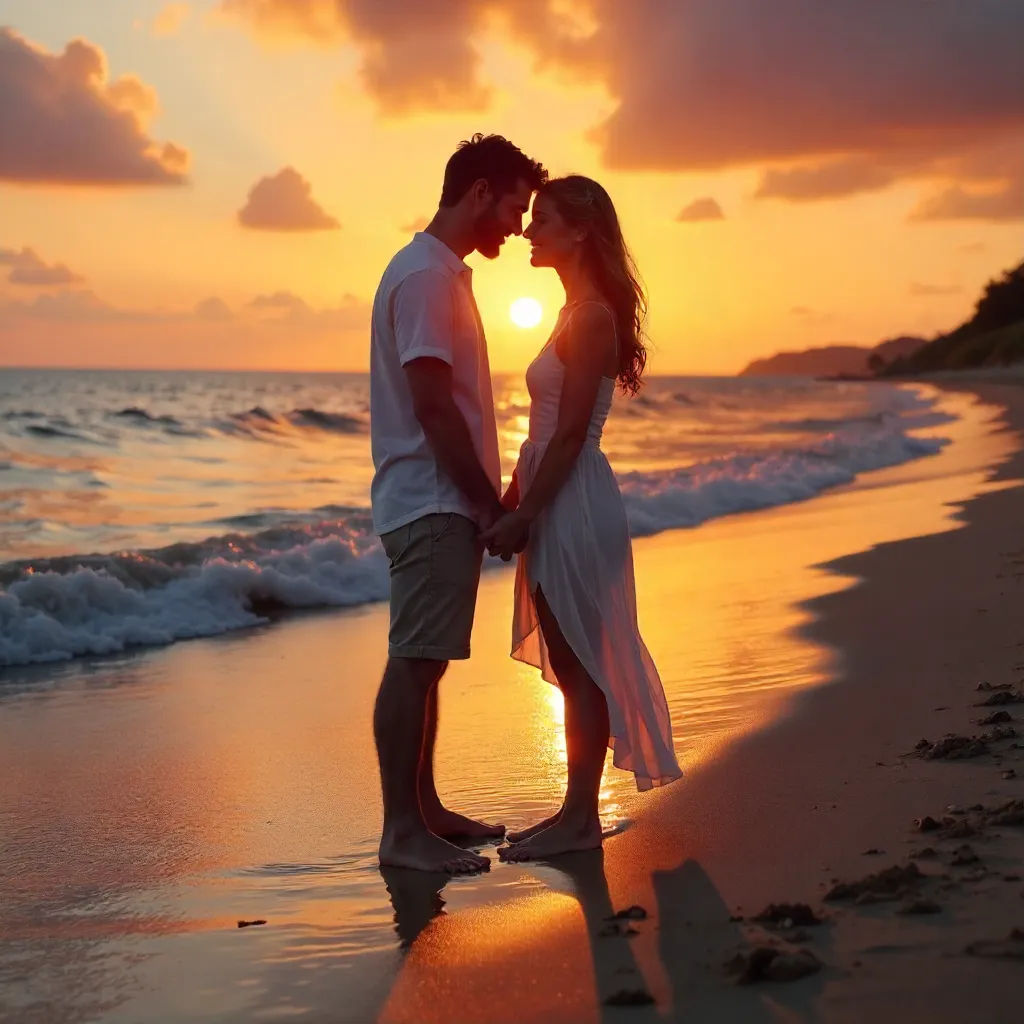 Sunset Embrace by the Sea