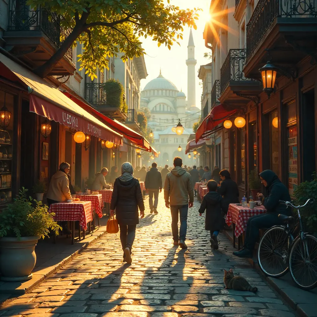 Golden Hour Stroll Through Istanbul's Cobblestones
