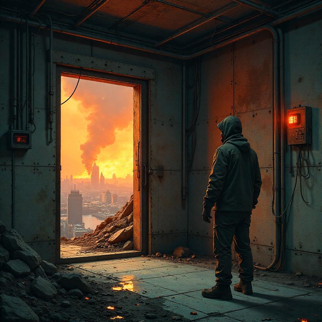 Firelit Bunker Concept Art: Dystopian Shelter