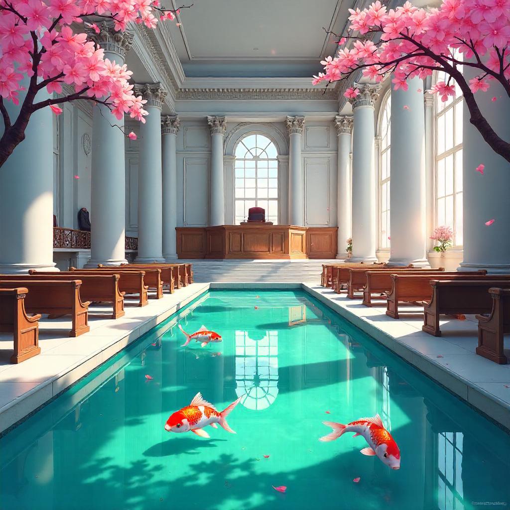 River Fantasia in a Grand Courthouse