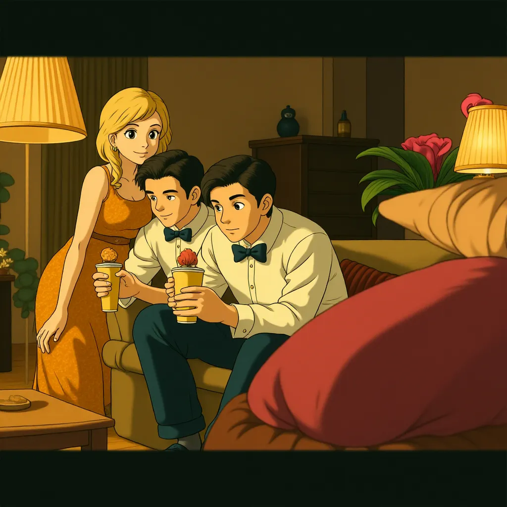 Alison Oliver, Barry Keoghan, and Jacob Elordi in Saltburn (2023) - Anime style