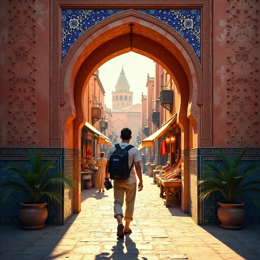 Walking Through Marrakesh's Historic Archway