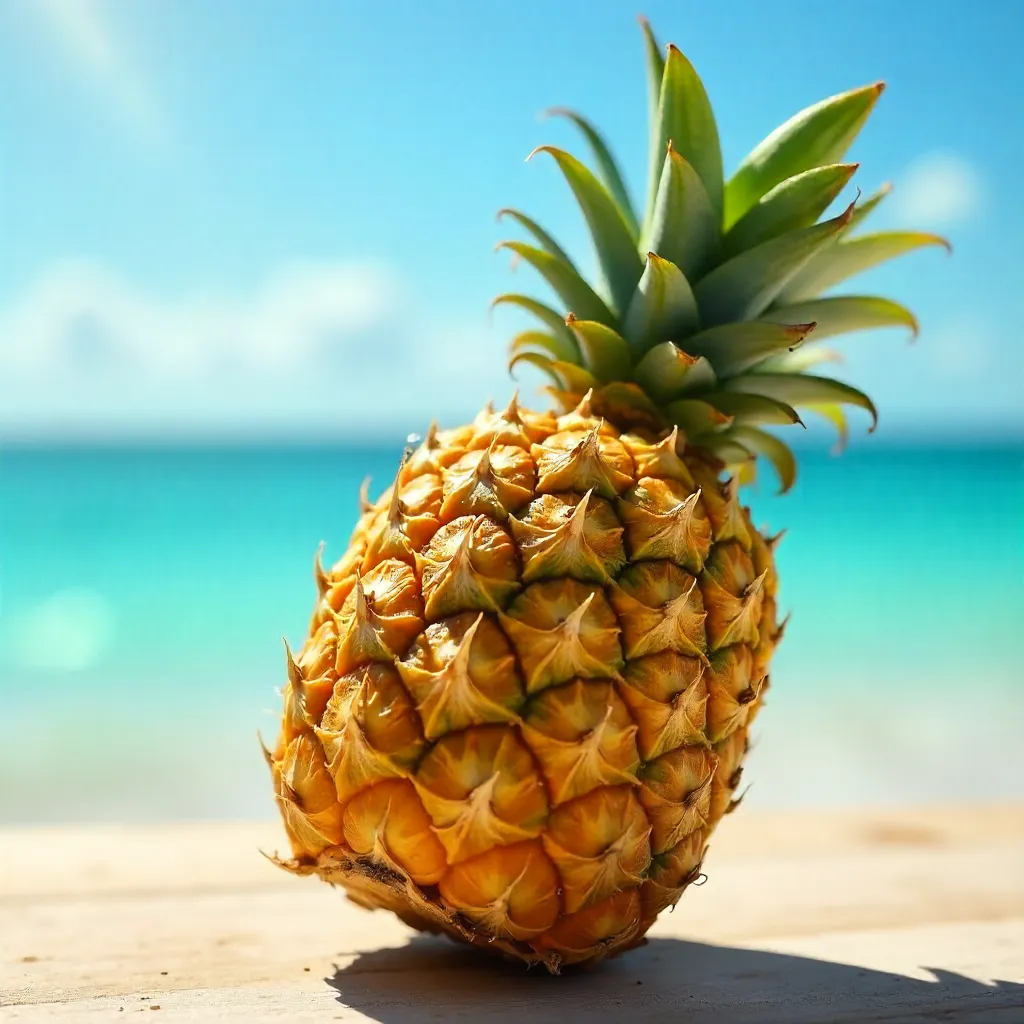 Vibrant Pineapple Under a Bright Tropical Sky