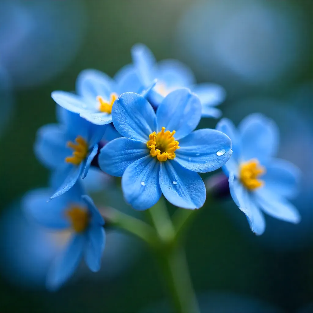 Dreamy Blue Forget-Me-Not Swirl Portrait