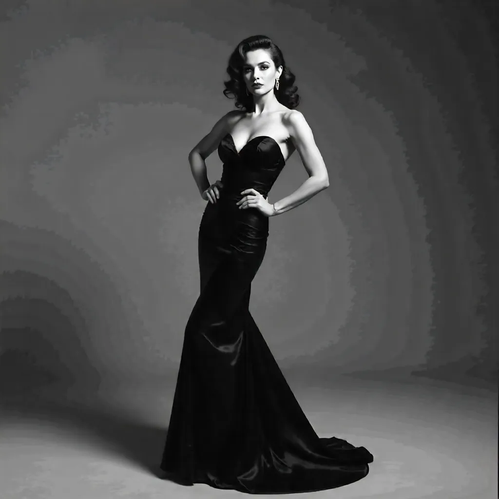 Noir Elegance: Velvet Gown Portrait