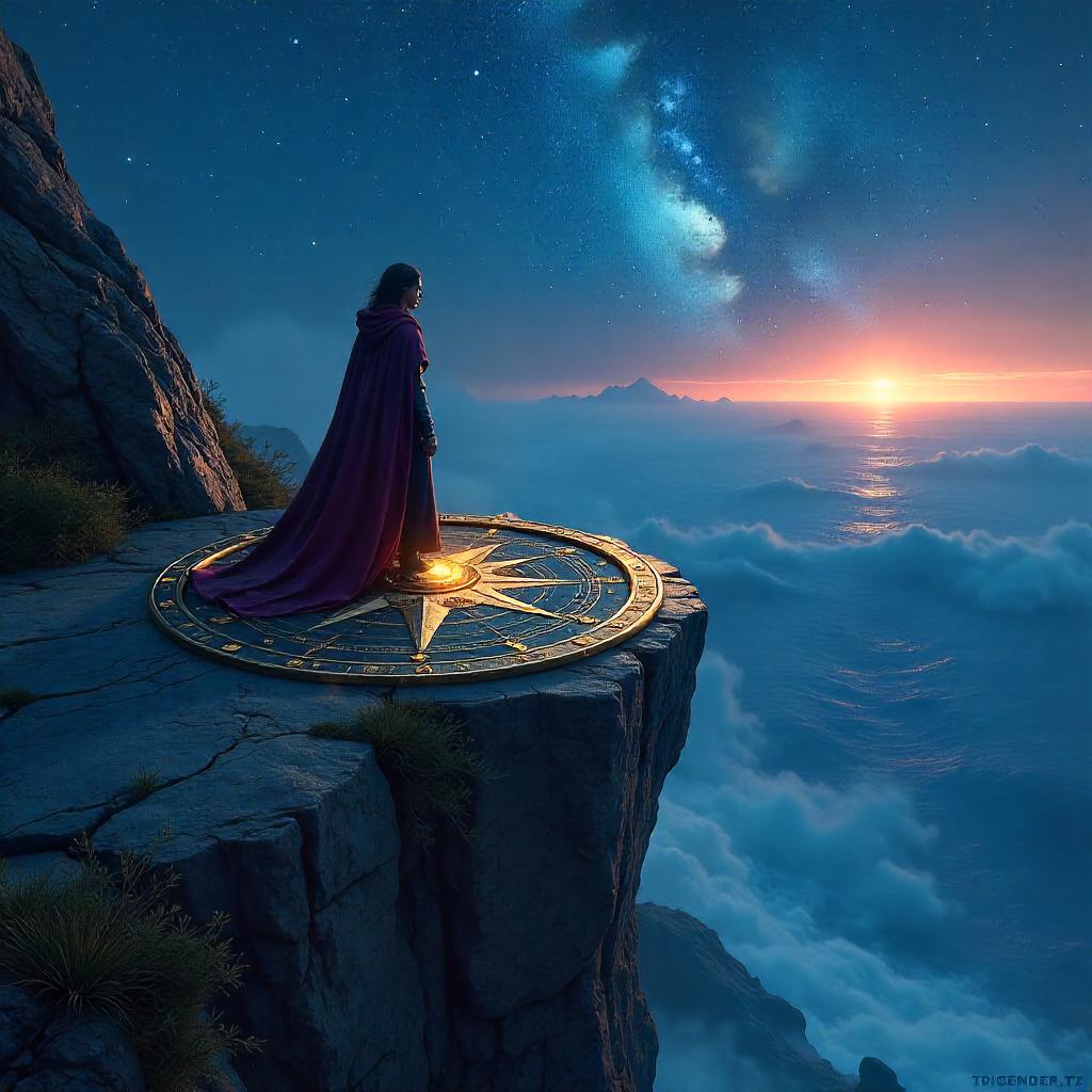 Celestial Compass on the Cliff Edge - Concept Art