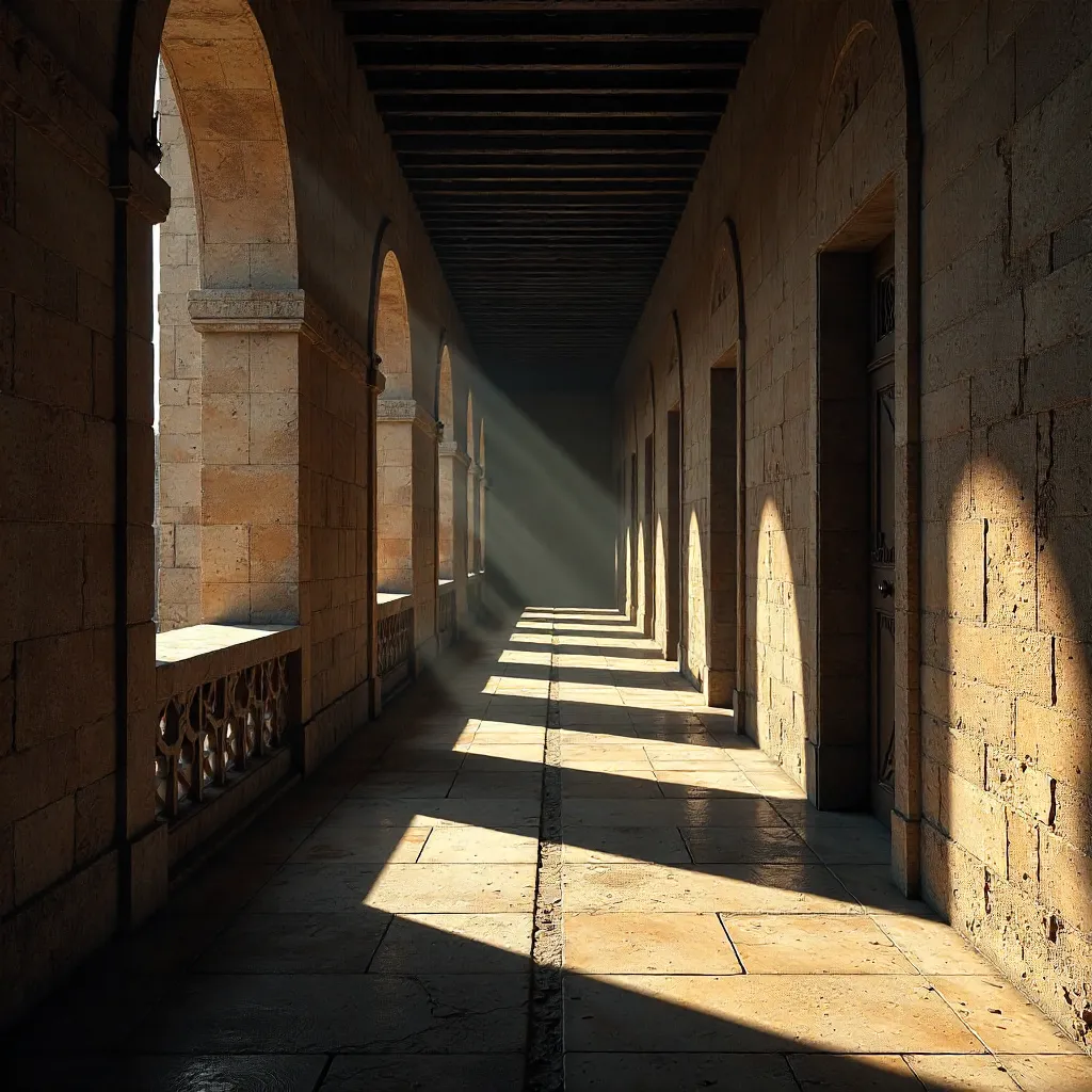 Shadowed Hallway: Geometry and Light