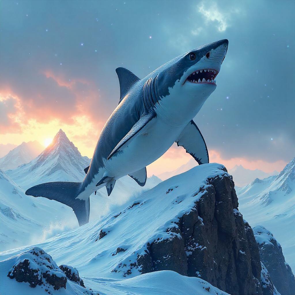 Shark on a Snowy Summit