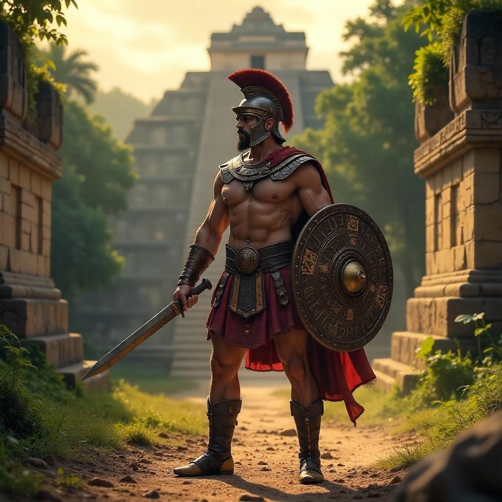 Photoreal Gladiator in Maya Ruins