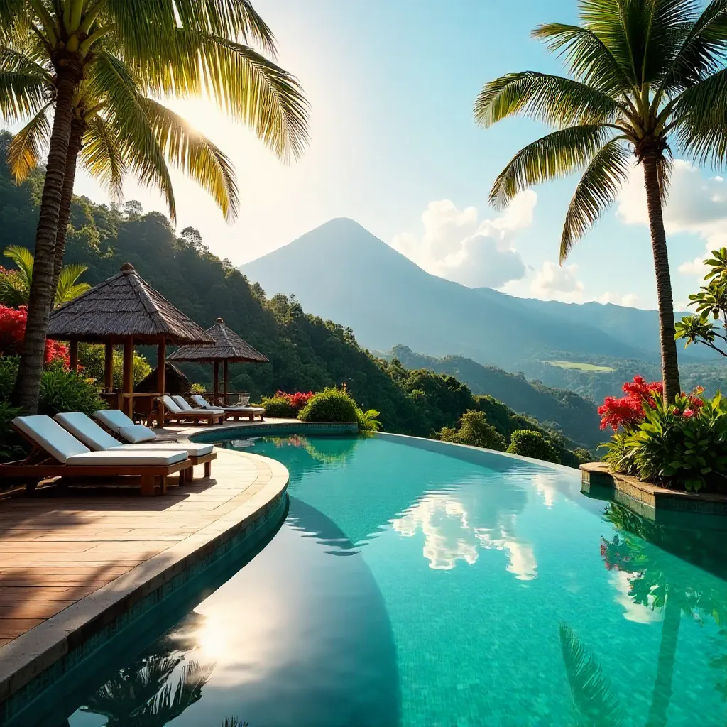 Serene West Java Poolside Resort with Mountain Vistas