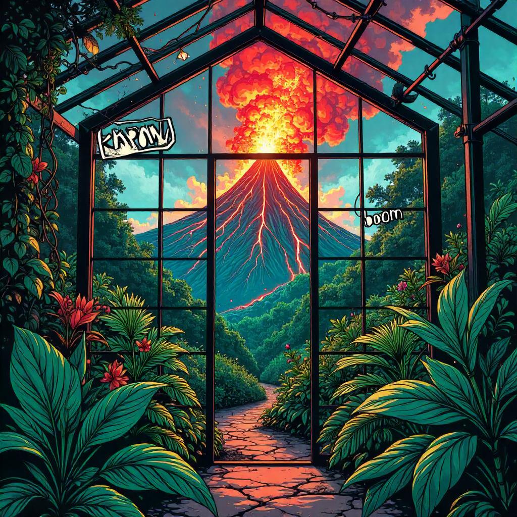 Volcano Inferno in a Comic Greenhouse