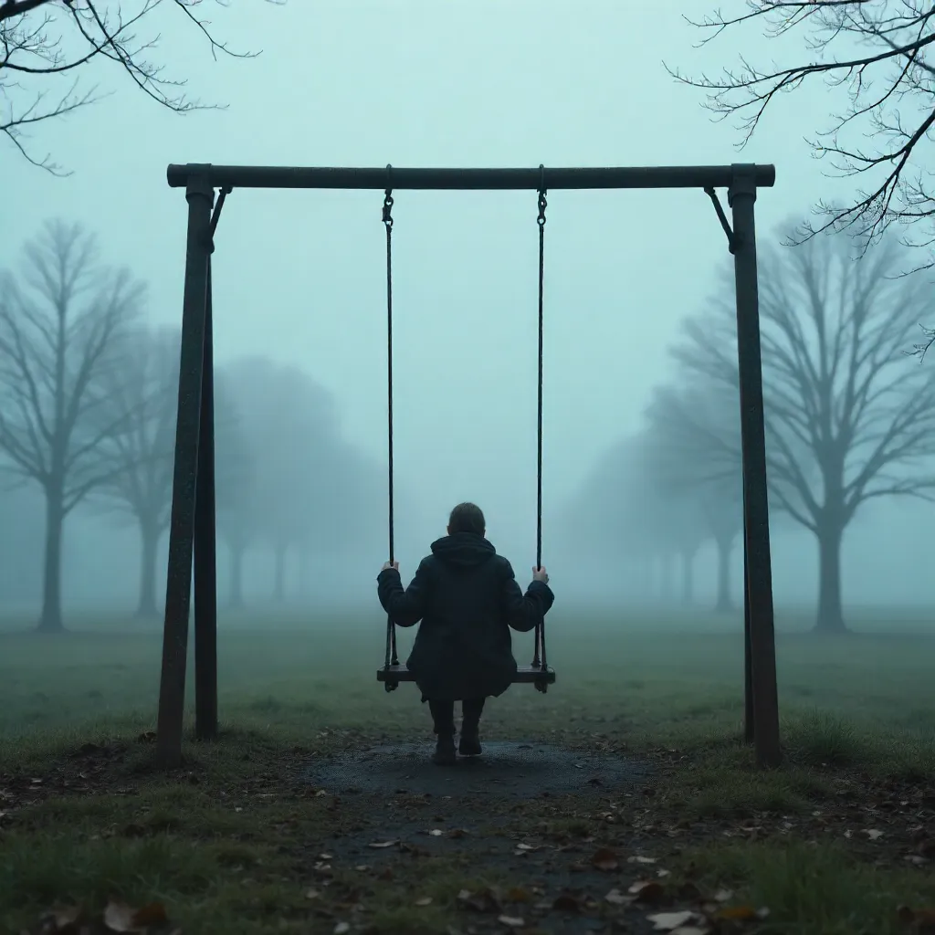 Solitary Swing in a Foggy Landscape