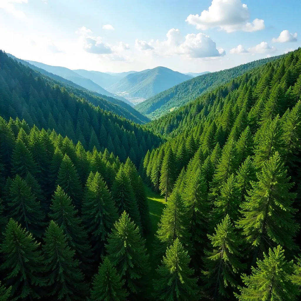 Aerial Summer Forest Over Žilina Region, Slovakia