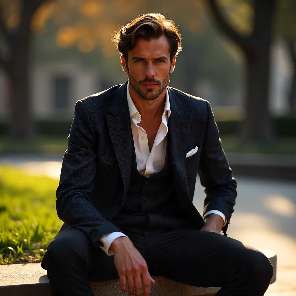 Cinematic Outdoor Portrait: Stylish Blazer