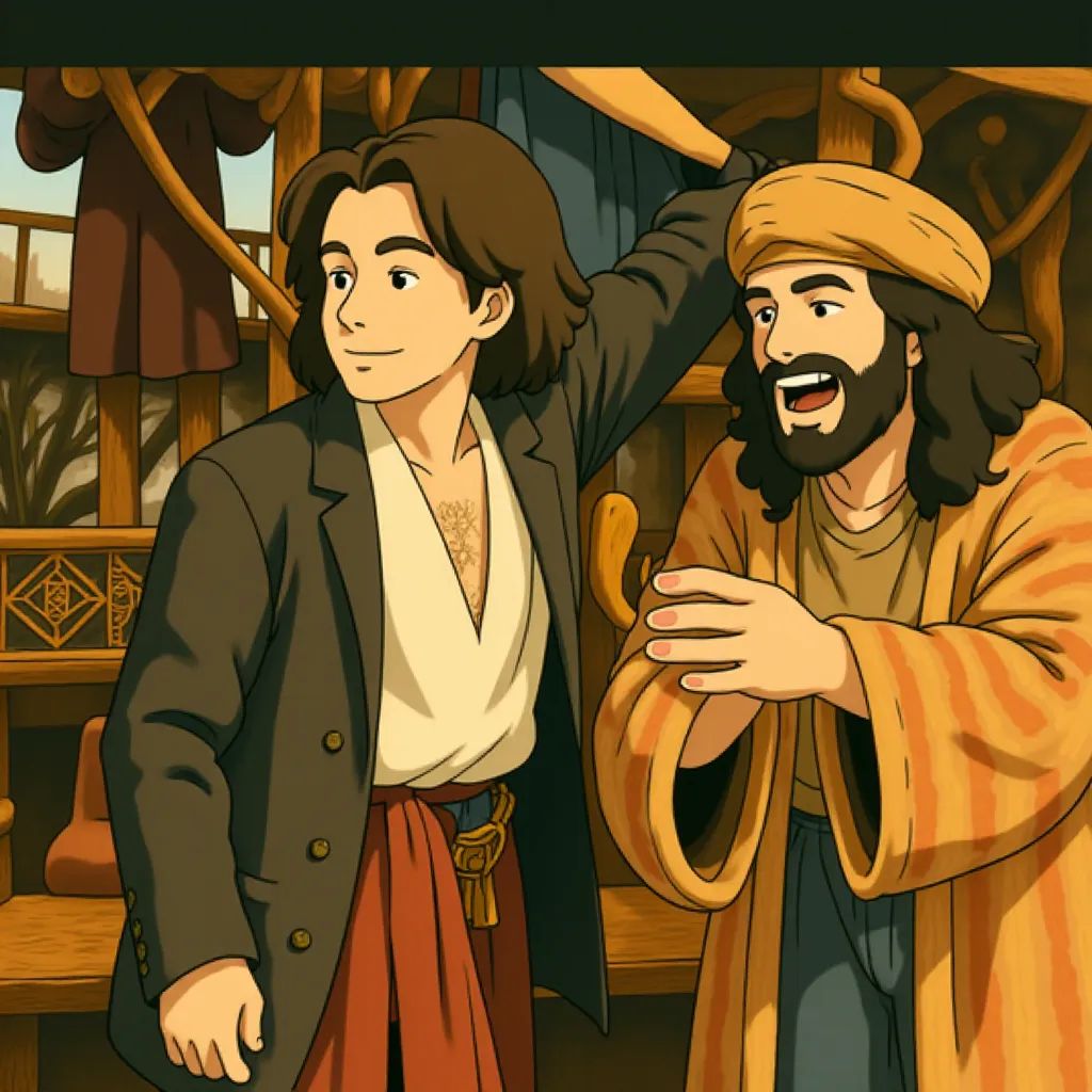 Alfred Molina and Jake Gyllenhaal in Prince of Persia: The Sands of Time (2010) - Anime style